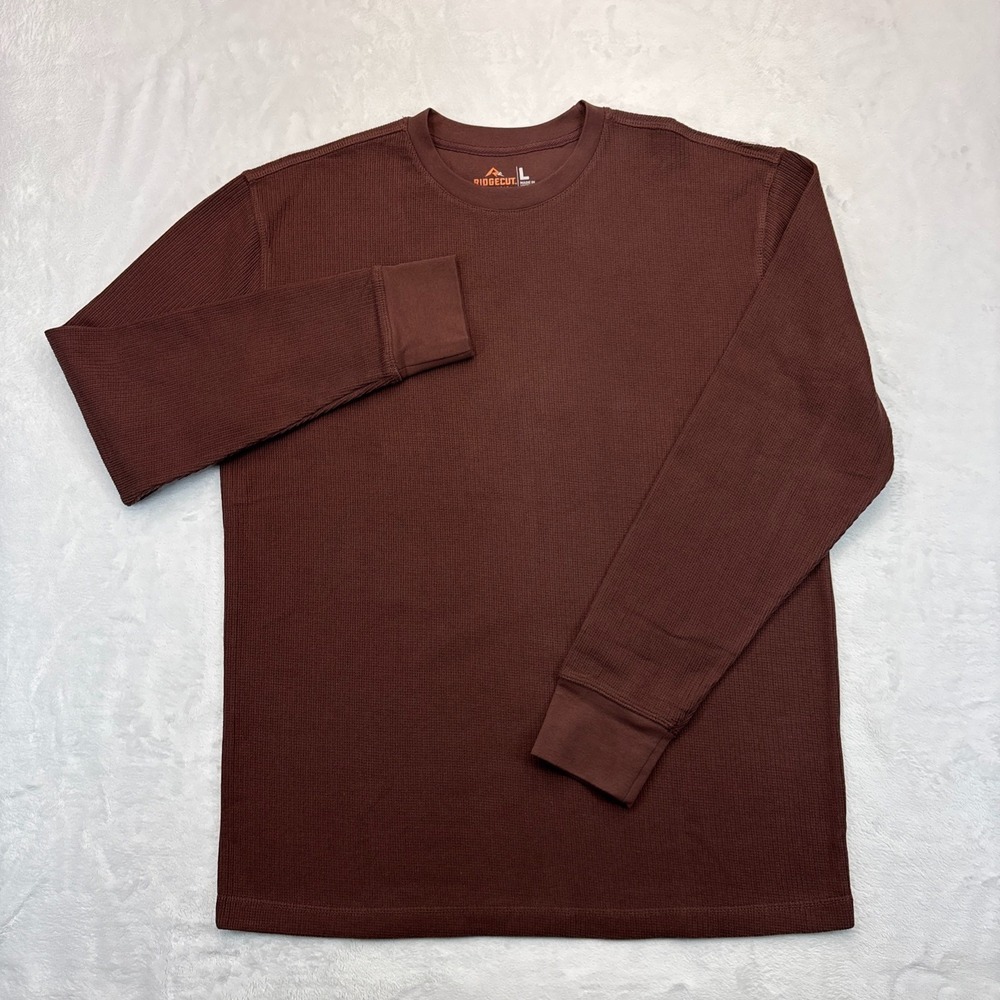 Ridgecut Toughwear  Thermal Waffle Crew Shirt Men's Large Red Long Sleeve NWOT